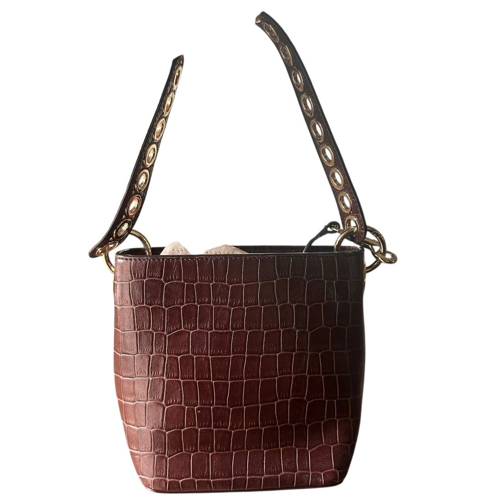 SANDRO‎ Adele Two-Way Leather Bucket Bag Chocolate - Picture 3 of 5